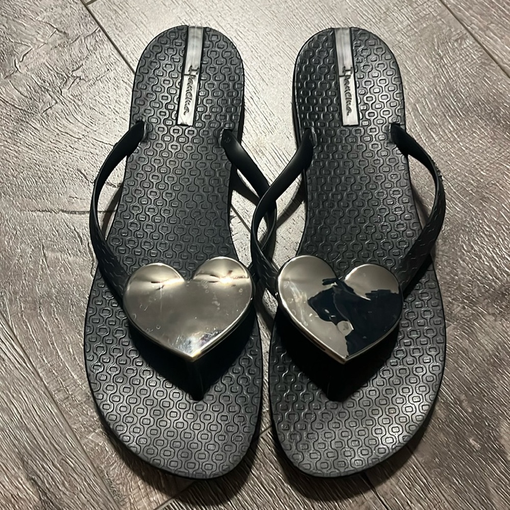 Black flip flops